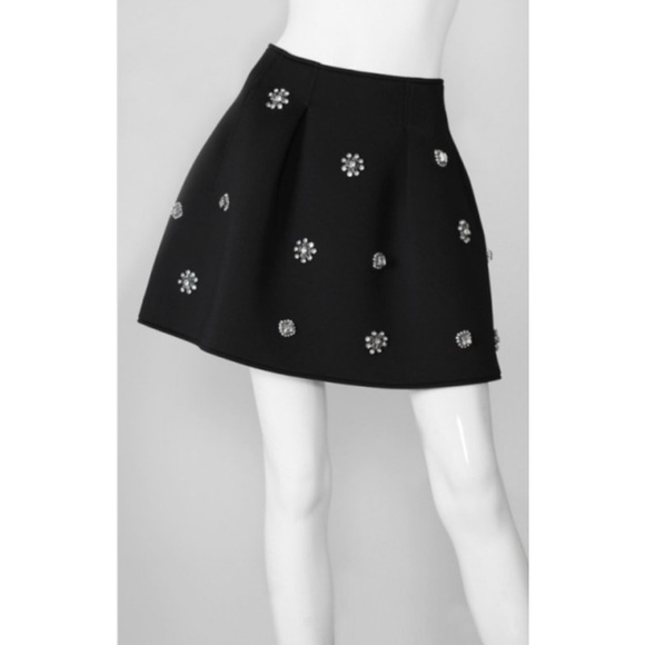. Dresses & Skirts - Black Jeweled Mini A Line Skirt